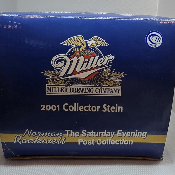 2001 Miller Beer Collector Stein "Bottom of the Sixth" by Norman Rockwell w/COA - Picture 4 of 9